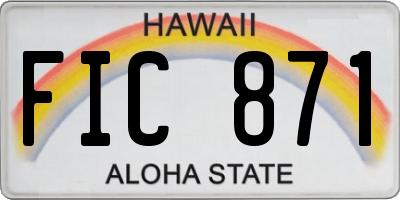 HI license plate FIC871
