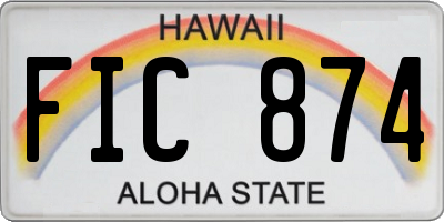 HI license plate FIC874