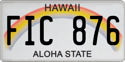 HI license plate FIC876
