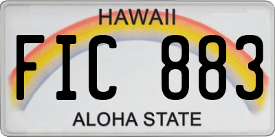 HI license plate FIC883