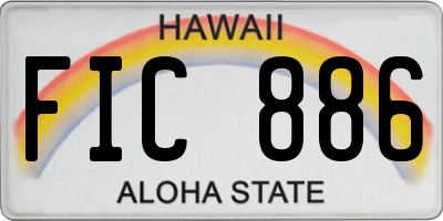 HI license plate FIC886
