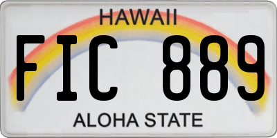 HI license plate FIC889