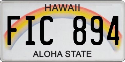 HI license plate FIC894