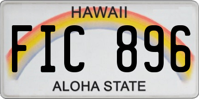 HI license plate FIC896