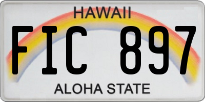 HI license plate FIC897