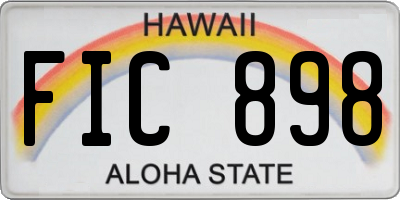 HI license plate FIC898