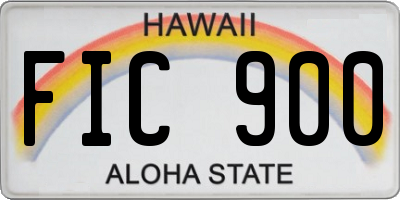 HI license plate FIC900