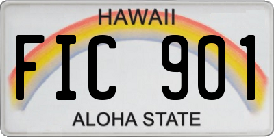 HI license plate FIC901