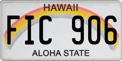 HI license plate FIC906
