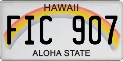 HI license plate FIC907