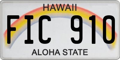 HI license plate FIC910