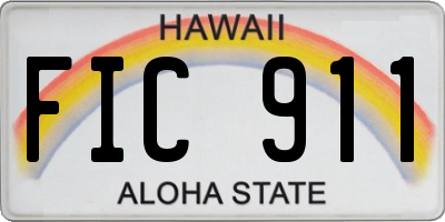 HI license plate FIC911