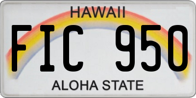HI license plate FIC950