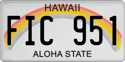 HI license plate FIC951
