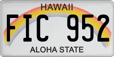 HI license plate FIC952