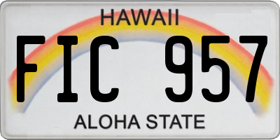 HI license plate FIC957