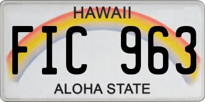 HI license plate FIC963