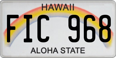 HI license plate FIC968
