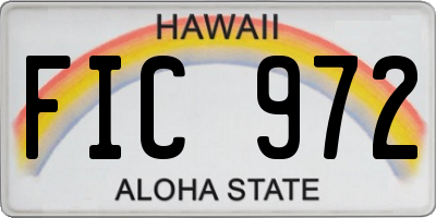 HI license plate FIC972