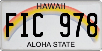 HI license plate FIC978