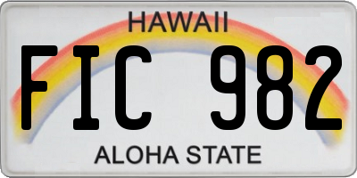 HI license plate FIC982