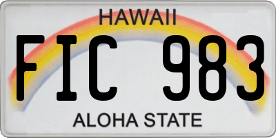 HI license plate FIC983