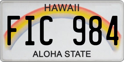 HI license plate FIC984