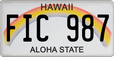 HI license plate FIC987