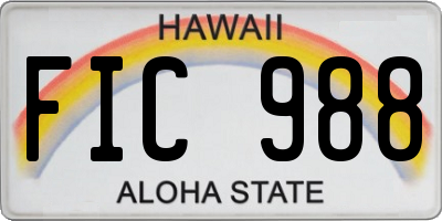 HI license plate FIC988