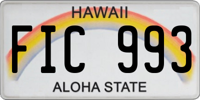 HI license plate FIC993