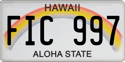 HI license plate FIC997