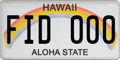 HI license plate FID000