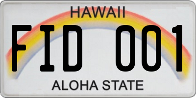 HI license plate FID001