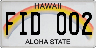HI license plate FID002