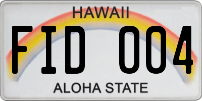 HI license plate FID004