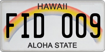HI license plate FID009