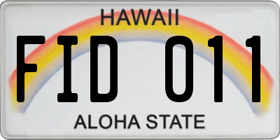 HI license plate FID011