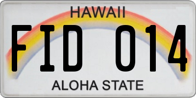 HI license plate FID014