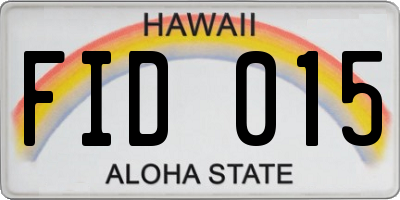 HI license plate FID015