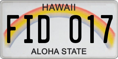 HI license plate FID017