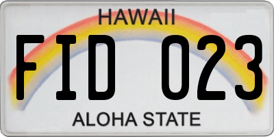 HI license plate FID023