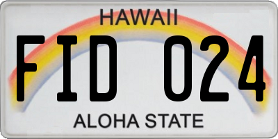 HI license plate FID024