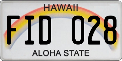 HI license plate FID028