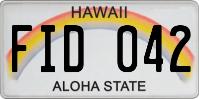HI license plate FID042