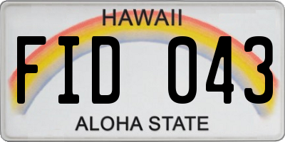 HI license plate FID043