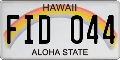 HI license plate FID044
