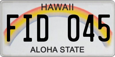 HI license plate FID045