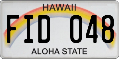 HI license plate FID048