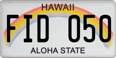 HI license plate FID050