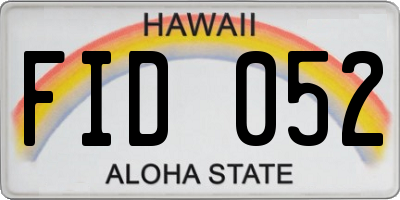 HI license plate FID052